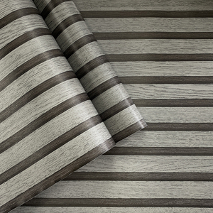 Papel pintado moderno con rayas de madera, extraíble y autoadhesivo adecuado para dormitorios y salas de estar - Product Image 4
