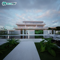 Casa Prefabricada Modular Moderna de 3 Pisos con Techo Plano y 4 Dormitorios, Diseño de Lujo Accesible para Vivir, Casa Prefabricada Modular de Alta Calidad