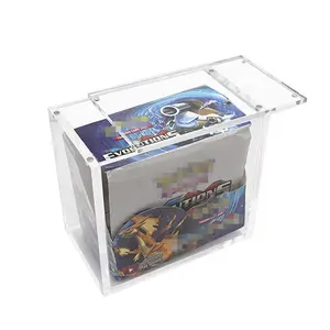 Funda acrílica de Pokemon con tapa magnética, caja de refuerzo magnética acrílica, protección UV, libre de ácido, ETB transparente, venta al por mayor