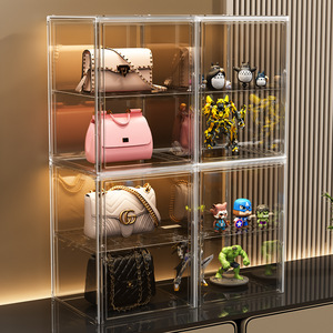 Luxury <b>Clear</b> Acrylic Glossy Rectangle Modern Multi-use Shoe Display Box Storage <b>Container</b> Extendable Folding Design Heavy Duty - Product Image 4