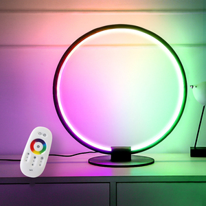 Кольцевые настольные лампы с регулируемой яркостью <span class=keywords><strong>RGB</strong></span>, современные красочные светодиодные прикроватные светильники для спальни, гостиной - Product Image 1