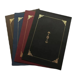 Cubierta <span class=keywords><strong>de</strong></span> Diploma <span class=keywords><strong>de</strong></span> Papel Personalizada con Borde Dorado, Porta Certificados para Premios <span class=keywords><strong>de</strong></span> Graduación - Product Image 1