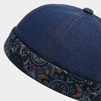 Casquette Docker en jean délavé pour homme, style rétro sans visière, respirante et réglable, pour toutes les saisons, usage quotidien et extérieur, style Hip Hop, casquette de type Landlord