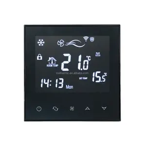 تطبيق التحكم الصوتي شاشة LCD تويا المنزل الذكي واي فاي ترموستات مروحة ملف الغرف Hvac متحكم الترموستات