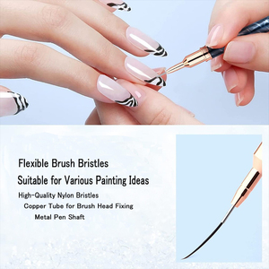 Pinceau à ongles en cuivre à motif de <span class=keywords><strong>tonnerre</strong></span> personnalisé avec logo, motif d'ondulation d'eau, avec manche en métal et poils en nylon - Product Image 5