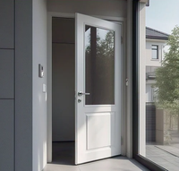 Porte à battant en PVC en promotion avec verre personnalisé, style européen, pour usage résidentiel/commercial