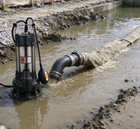 Pompe à eaux usées submersible en acier inoxydable avec système de découpe, 2 pouces, 1,5 CV, câble de 7 m avec interrupteur à flotteur et commande automatique
