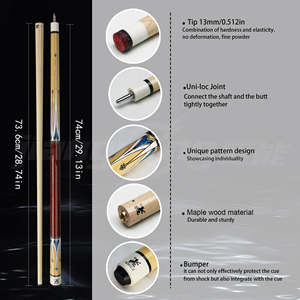 High-end ADAM II Maple Wood Pool Cue - 13mm Tip Quick Three Teeth Connection Billiard Stick - Product Image 3