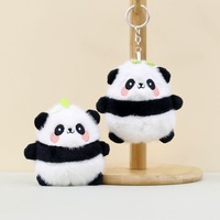 Porte-clés en peluche suspendu Panda mignon Porte-clés en alliage souple et décoration suspendue inspirée du panda géant