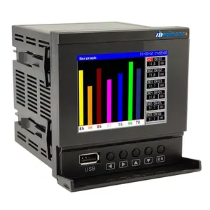 Mpr800: 2,4,6,8-canal modbus rs485 display lcd digital & paperless temperatura gráfico gravador com alarme, dados usb flash memória