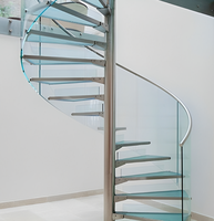 VIKO Escalier tournant tout en verre clair et transparent standard pour l'intérieur