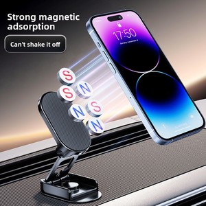 Support de téléphone magnétique pliable pour voiture, fixation tableau de bord, rotation à 360 degrés, navigation, vente directe usine - Product Image 2
