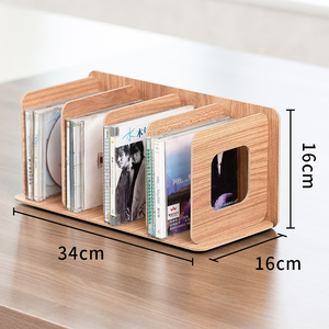 Étagère murale en bambou à un seul niveau personnalisée pour le rangement de <span class=keywords><strong>CD</strong></span> et de disques vinyles, écologique, pour DVD et films - Product Image 5