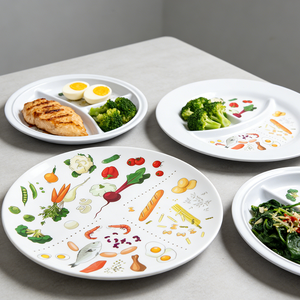 Assiette divisée en mélamine de qualité alimentaire de 8,5 pouces pour une alimentation équilibrée, assiette pour <span class=keywords><strong>la</strong></span> gestion nutritionnelle des enfants - Product Image 6