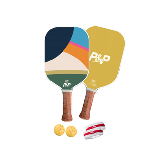 Juego de palas de pickleball P&P, con una pelota de 40 orificios aprobada por la USAPA y un diseño moderno, perfecto para adultos que buscan un juego para todas las estaciones. - Product Image 1