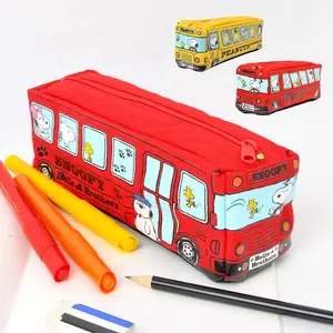 厂家直销帆布卡通Sn0opy巴士文具袋铅笔盒