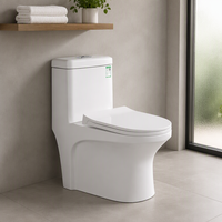 WC monobloc en céramique blanc, style moderne, à chasse d'eau par siphon, pour hôtels et salles de bain – Vente en gros