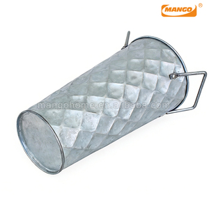 กระถางดอกไม้ทรงกลมโลหะชุบสังกะสีแบบแขวนสำหรับปลูกต้นไม้ในสวน - Product Image 4