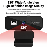 Webcam Autofokus 4K Baru Kamera Full HD untuk Laptop PC Windows IOS PS5 dengan Mikrofon Panggilan Video Gamer Siaran Langsung