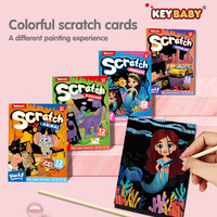 KEYBABY pour Cartes à Gratter Personnalisées 2026 DIY, Livre à Couverture Souple d'Art Magique Anime Animaux avec Impression Numérique pour Enfants, Pack de Papier à Gratter