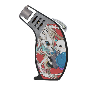 Vente chaude Briquet torche incliné à flamme puissante, à gaz butane, coupe-vent, avec logos personnalisés, pour vente en gros - Product Image 4