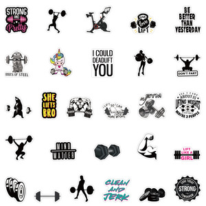 สติกเกอร์การ์ตูนกีฬาฟิตเนสหลากหลายสไตล์ กันน้ำ ติดได้หลายที่ วัสดุ <span class=keywords><strong>PVC</strong></span> สำหรับแล็ปท็อป สเก็ตบอร์ด กระเป๋าเดินทาง มอเตอร์ไซค์ - Product Image 5