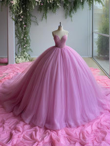 Vestido de Noche de Lujo LY-PD0240, Vestidos de Tul Coloridos con Cuentas y Volantes, Escote en V Sexy, Vestido de Graduación Colorido, Moderno y Clásico - Product Image 4