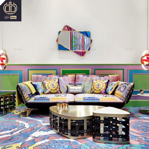 Sofá clásico italiano multicolor, muebles de gama alta, colorido, 3 plazas, Dubái, medusa - Product Image 2