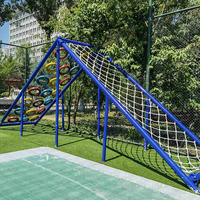 Structure de jeu extérieure pour enfants avec balançoire à corde, équipement de terrain de jeu en métal durable pour maternelle, école, jardin, logo personnalisable