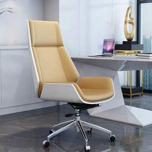 Silla ejecutiva de cuero genuino ergonómica con función de elevación e inclinación para uso en oficina en casa - Product Image 2