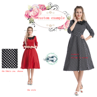 Ecoparty Ladies 1950s Vintage Rockabilly Swing Dress Robe de soirée pour femmes Plus Size Can Custom n'importe quelle couleur