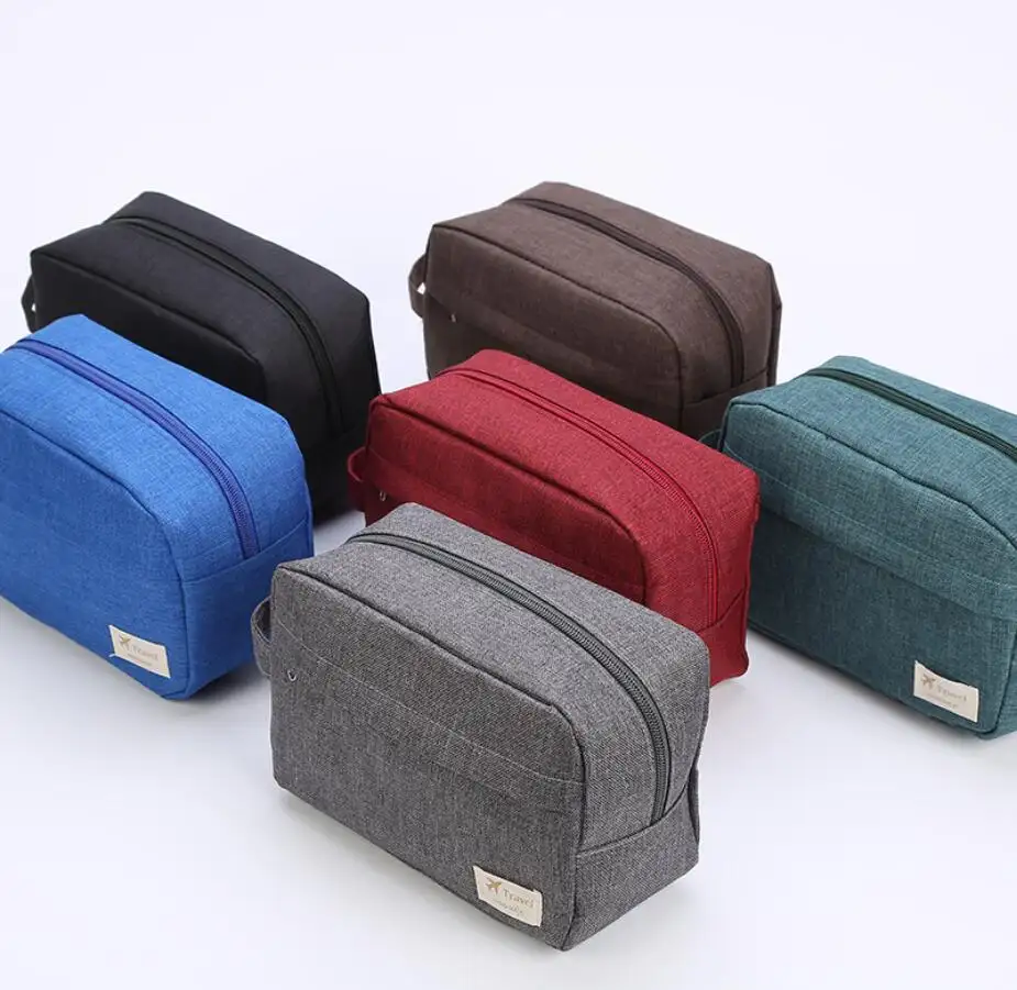 6 रंग कस्टम लोगो सस्ते पॉलिएस्टर यात्रा Toiletry बैग निजी लेबल आदमी Toiletry धो बैग