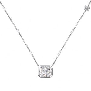 Collar con Colgante de Plata S925 con Circonita Cúbica de 4ct 8A, Corte Crushed Iced Out, Diseño Simple de Dylam High Jewelry Factory - Product Image 1
