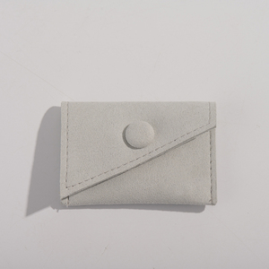 FANXI High Level Luxury Grey Microfiber Jewelry Pouch for <b>Ring</b> Necklace Pendant Chain <b>Storage</b> with Custom logo - Product Image 5
