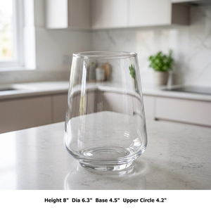 Pot à bougie en verre transparent, support pour bougie conique, vase à bougie rond, 8 pouces, 6,3 pouces de diamètre, pour la décoration de la maison - Product Image 2