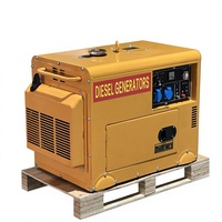 Générateur diesel silencieux à tension stable AVR, refroidi par air, 5 kVA 6 kVA, module d'alimentation de secours UPS sûr pour équipement électronique de bureau