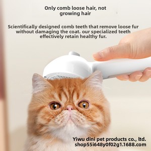 Brosse démêlante et peigne pulvérisateur en acier inoxydable pour animaux de compagnie - Éliminateur de poils pour chats et chiens - Outil de nettoyage pour animaux - Product Image 4
