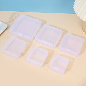 Transparent Plastic Storage Box Set Rectangular With Lid For Jewelry Nail Art Desktop Organizer PP Material 4.4x4.4x1.9cm - Product Image 1