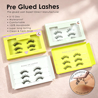 Caja Magnética Personalizada Pre-Encolada para Pestañas Postizas DIY, Estilos Wispy, 100% Hechas a Mano, Resistentes al Agua, CE CPSR ISO para Reino Unido, Francia, Italia