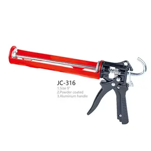 JC316-321 Silicone Sealant Gun Chrome Coated Body and Aluminum Handle Heavy Duty Caulking Gun