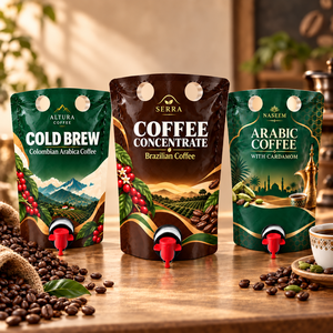 Pochette à café premium avec bec verseur, conçue pour le café arabe, les bases de boissons et un versement facile - Product Image 1