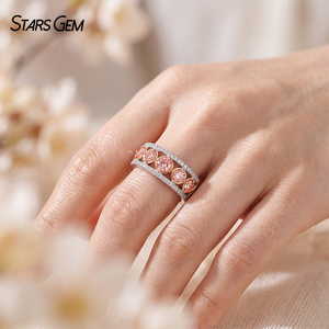 แหวนเพชรเม็ดเดี่ยวทรงกลมสีชมพู น้ำหนัก 0.91 กะรัต ได้รับการรับรองจาก IGI จาก Starsgem Jewelry แหวนแต่งงานเพชรเพาะเลี้ยง - Product Image 6