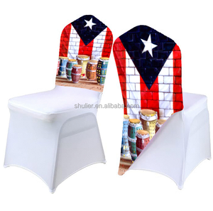 High Quality Puerto Rico Frog LOGO Spandex Elastic Stretch <strong>Chair</strong> <strong>Covers</strong> for Wedding Luxury Design <strong>Half</strong> Back <strong>Chair</strong> <strong>Cover</strong> - Product Image 6
