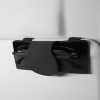 Porte-lunettes de soleil en daim de qualité supérieure pour pare-soleil de voiture, fermeture magnétique automatique, étui à lunettes avec clip métallique, adapté à Mercedes Audi Ford