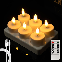 Ensemble de bougies chauffe-plat LED à télécommande en plastique en gros, rechargeables, sans flamme, écologiques, recharge USB, décoration de la maison