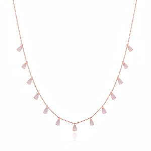 Pink Quartz Pear Design Shaker Pendant Necklace <b>Turkish</b> Wholesale Handcrafted 925 Sterling Silver Jewelry - Product Image 2