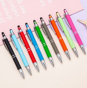 Nouveauté : Stylos personnalisés multicolores, vente en gros de stylos à bille avec logo imprimé, stylo tactile en métal avec revêtement en caoutchouc doux - Product Image 6