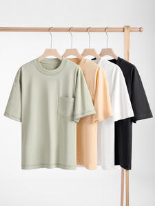 Whale Summer Sunscreen Ice Short Sleeve Men's Loose Casual Solid Color Cooling Pocket T-<b>shirt</b> 100% Cotton Digital Printing - Product Image 2