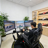 Cockpit de simulateur de course DIY Rokpex 4DOF avec chaise de jeu à mouvement et vibration, compatible avec les dispositifs de contrôle Moza Thrustmaster