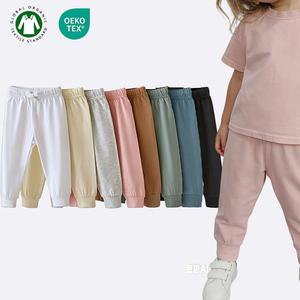 环保松紧腰全长100% 有机棉儿童婴儿裤 - Product Image 1